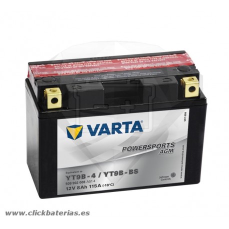 Bateria Varta Powersports AGM 50902 - YT9B-BS