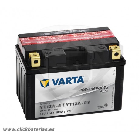 Bateria Varta Powersports AGM 51101 - YT12A-BS