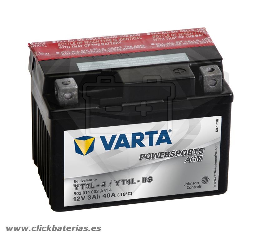 Batería beta Urban 200 zd3t5011 año 2009 Varta ytx5l-bs AGM cerrado 