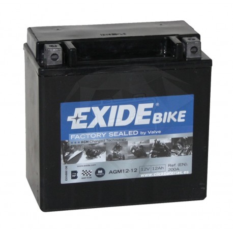 Batería de moto Exide Factory Sealed AGM12-12