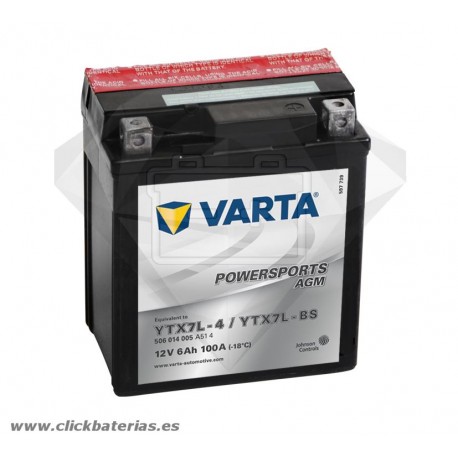 Bateria Varta Powersports AGM 50614 - YTX7L-BS