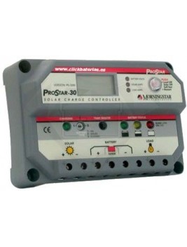 Controlador PWM Morningstar PS30-M display integrado
