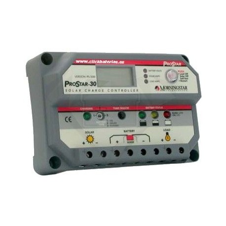Controlador PWM Morningstar PS30-M display integrado